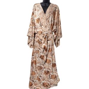 Karma Nepal Craft Long Silk Blend Kimono